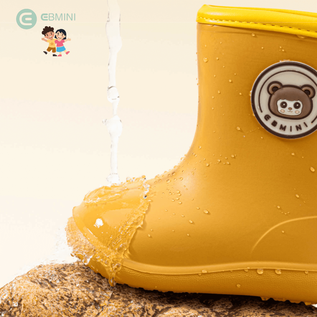 EBMINI® – Stivali di Gomma Barefoot per Bambini - Ebmini Italia - Giallo - 14 (soletta 14 cm)