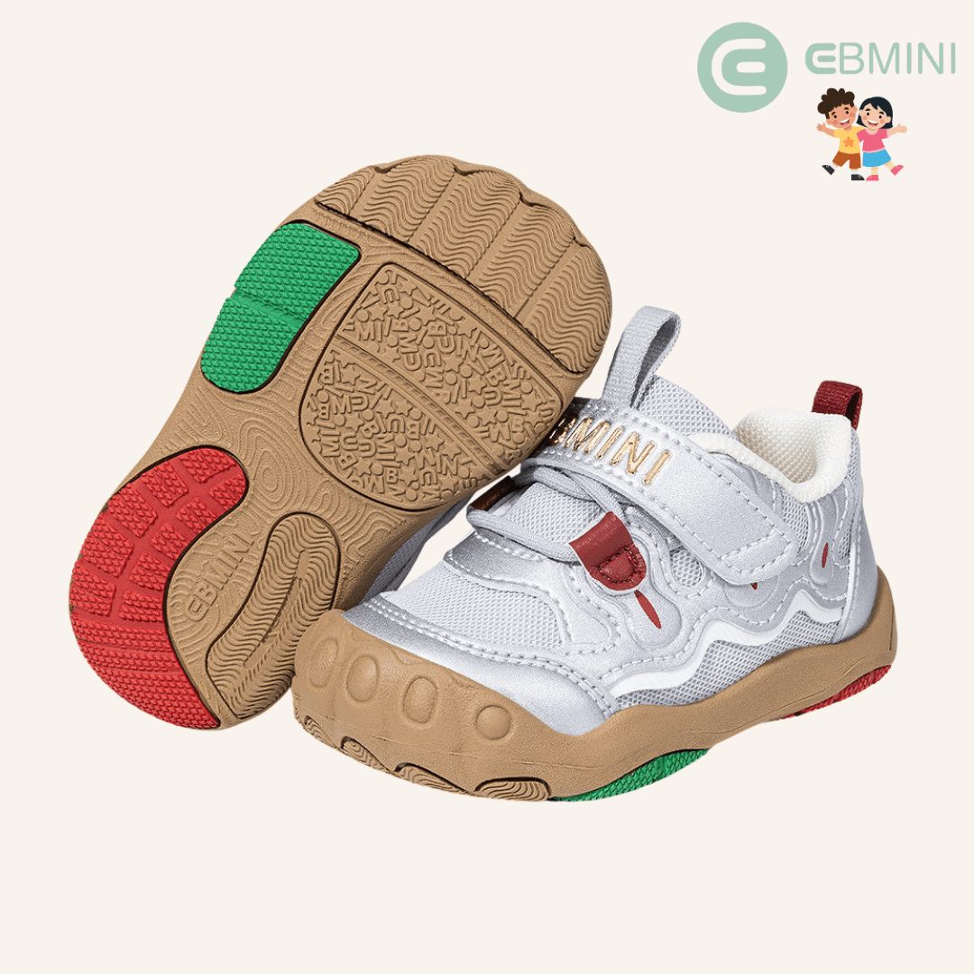 EBMINI® TYM – Sneaker Barefoot per Bambini - Ebmini Italia - Argento - 18 (soletta 12,4 cm)