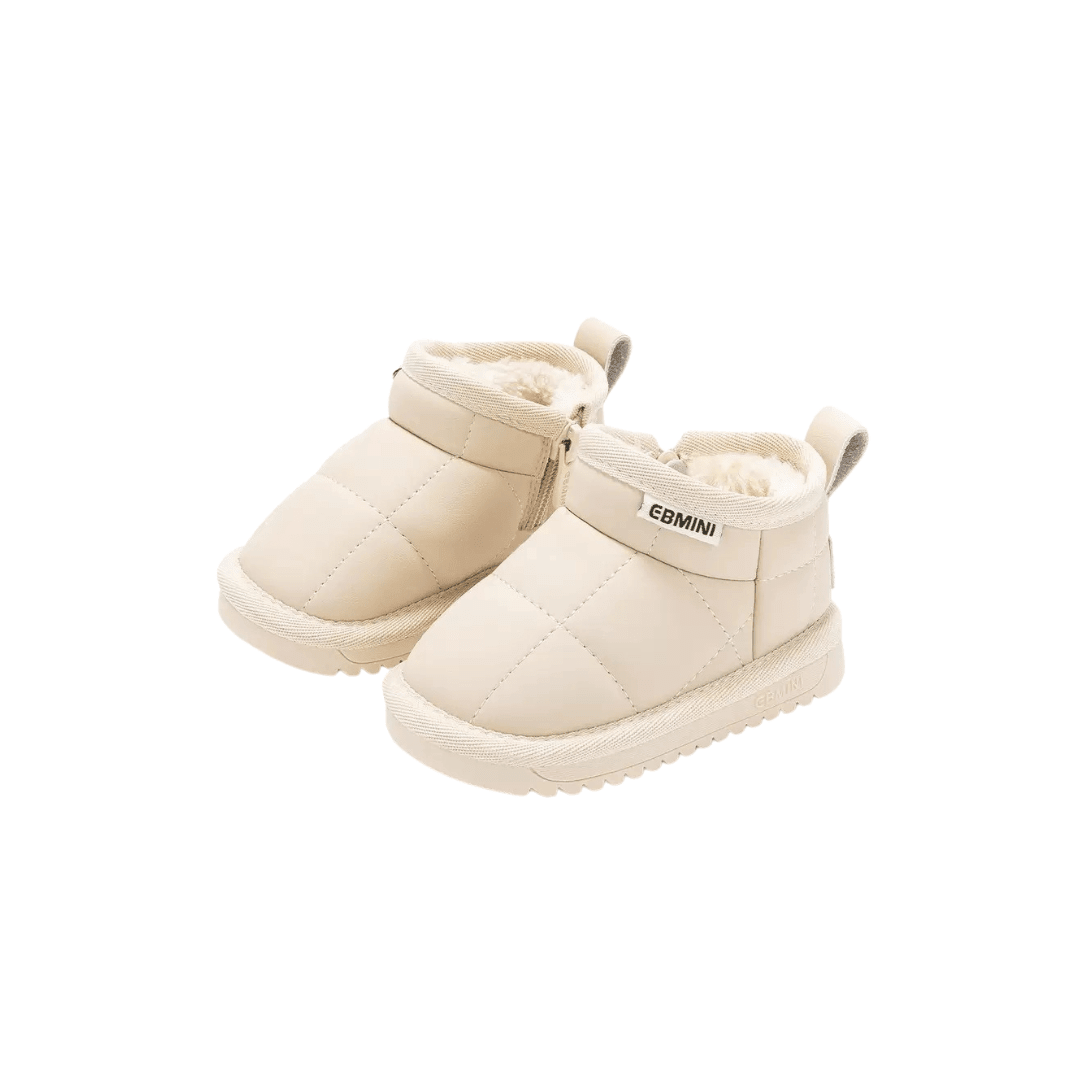EBMINI® WOLK – Stivaletti Barefoot Invernali Ultraleggeri per Bambini - Ebmini Italia - Crema - 22