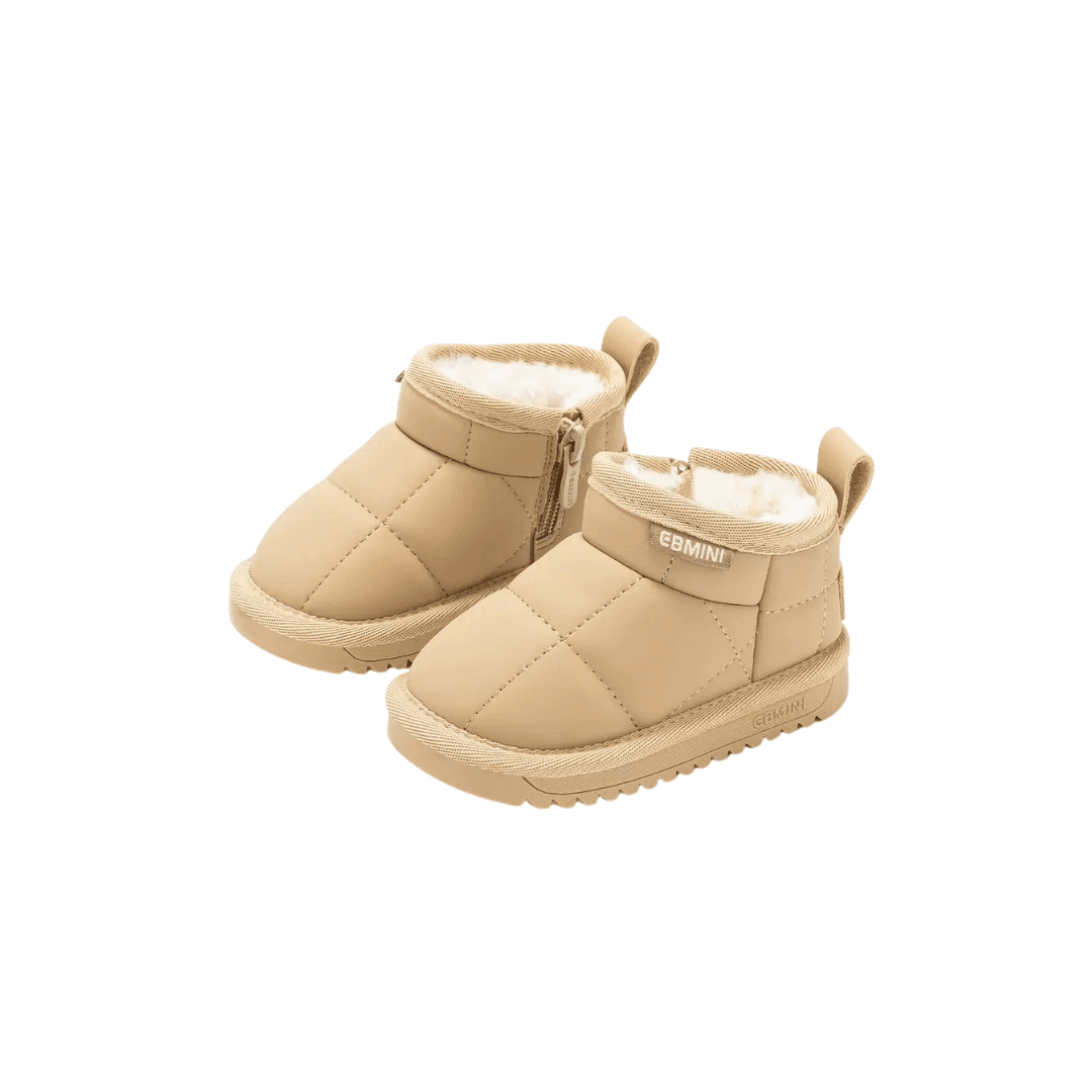 EBMINI® WOLK – Stivaletti Barefoot Invernali Ultraleggeri per Bambini - Ebmini Italia - Crema - 22