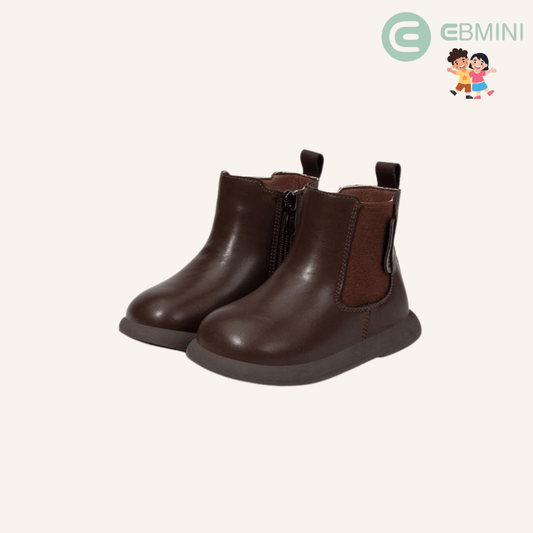 EBMINI® ZOE – Stivaletti Barefoot Impermeabili per Bambini - Ebmini Italia - Marrone - 22 (soletta 14 cm)